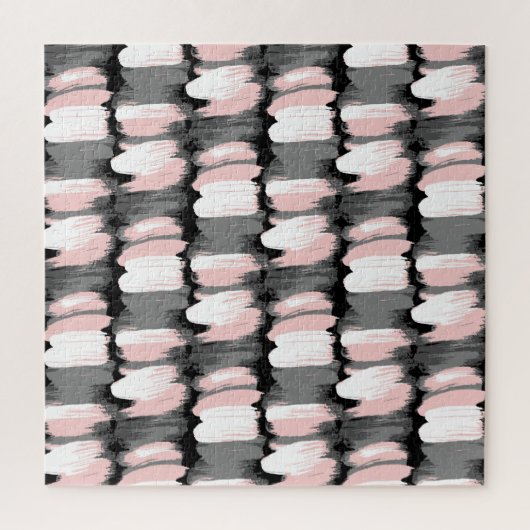  penseelstreken, grijs-roze decor. legpuzzel (Verticaal)