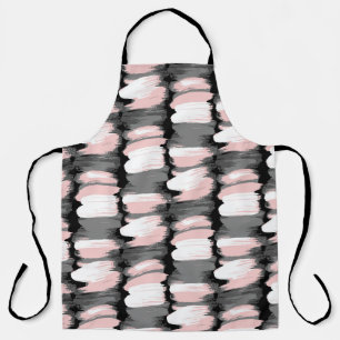 penseelstreken, grijs-roze decor. schort
