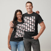 penseelstreken, grijs-roze decor. t-shirt (Unisex)