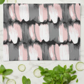  penseelstreken, grijs-roze decor. theedoek (Gevouwen)