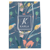 Penseelstreken illustratie kleurrijk tulppatroon medium cadeauzakje (Achterkant)