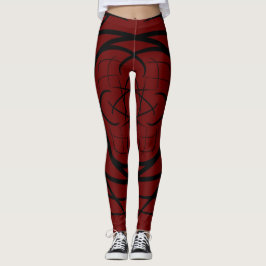 Penseelstreken in de rug, Bruin Maroon Achtergrond Leggings