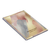 Penseelstreken in goud, koper en grijs notitieboek (Rechterzijde)