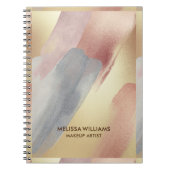 Penseelstreken in goud, koper en grijs notitieboek (Voorkant)