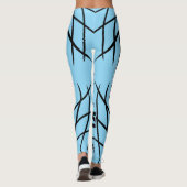Penseelstreken in rug, lichtblauwe achtergrond leggings (Achterkant)
