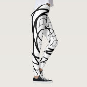 Penseelstreken in rug, witte achtergrond leggings (Rechts)