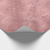  penseelstreken met Sequin Hearts Roos Cadeaupapier (Hoek)