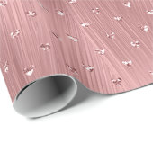  penseelstreken met Sequin Hearts Roos Cadeaupapier (Rol Hoek)