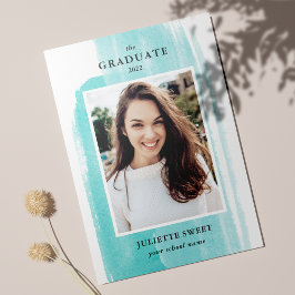 Penseelstreken | Mint Photo Girly Afstuderen Kaart