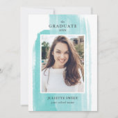 Penseelstreken | Mint Photo Girly Afstuderen Kaart (Voorkant)