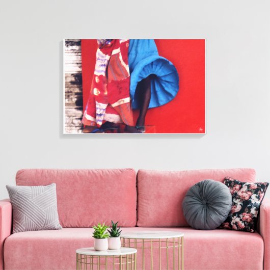 Penseelstreken op een Senegalese wind Canvas Afdruk (Insitu (Woonkamer))