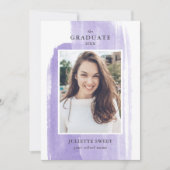 Penseelstreken | Paars Afstuderen van de Meisjes Kaart (Voorkant)