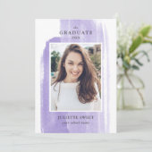 Penseelstreken | Paars Afstuderen van de Meisjes Kaart (Staand voorkant)