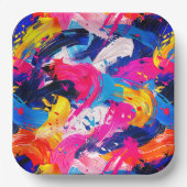 penseelstreken papieren bordje (Voorkant)