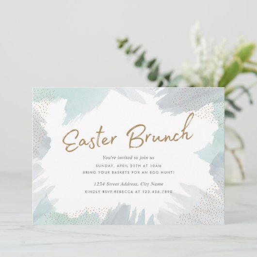 Penseelstreken Pasen uitnodigen Kaart (Staand voorkant)