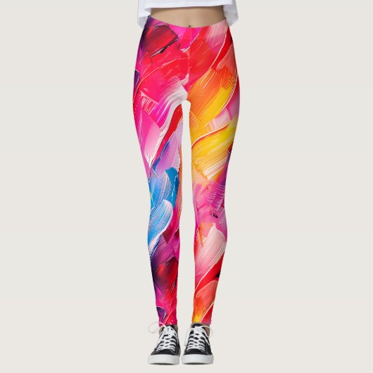 penseelstreken patroon 2 leggings (Voorkant)