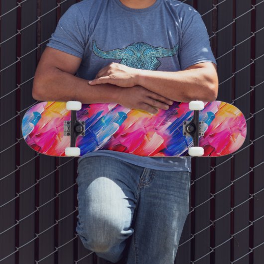 penseelstreken patroon 2 persoonlijk skateboard (Buiten 3)