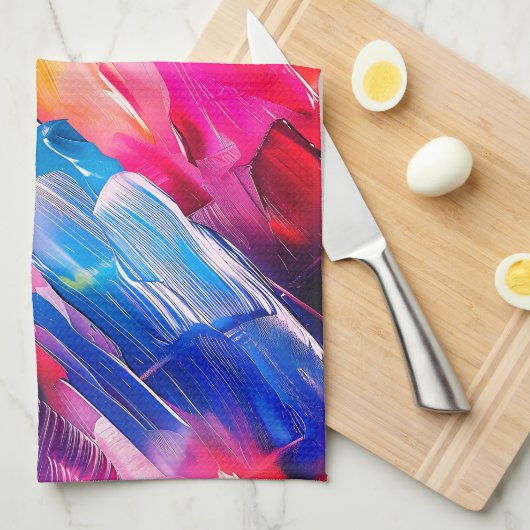 penseelstreken patroon 2 theedoek (Quarter Fold)