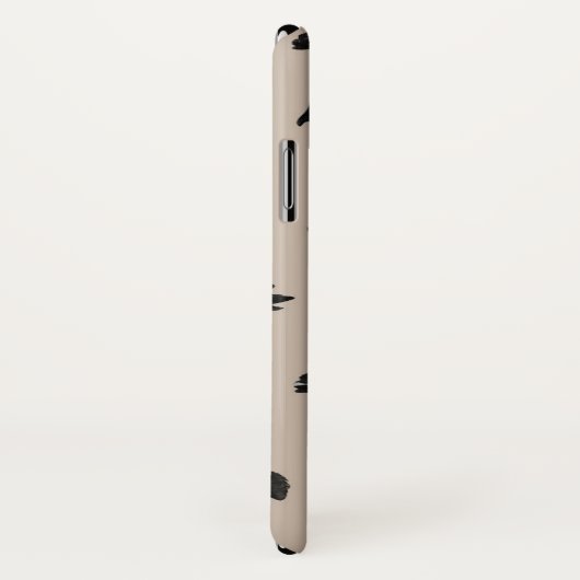 Penseelstreken polka-punten op beige Case-Mate iPhone case (Achterkant / rechts)