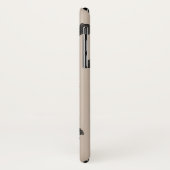 Penseelstreken polka-punten op beige Case-Mate iPhone case (Achterkant/links)