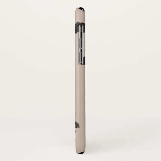 Penseelstreken polka-punten op beige Case-Mate iPhone case (Achterkant/links)