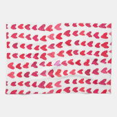 Penseelstreken - rood en roze theedoek (Horizontaal)