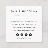 penseelstreken, schilder, schilderij, decorator vierkante visitekaartje (Achterkant)