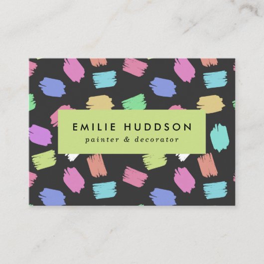 penseelstreken, schilder, schilderij, decorator visitekaartje (Voorkant)
