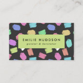 penseelstreken, schilder, schilderij, decorator visitekaartje (Voorkant)