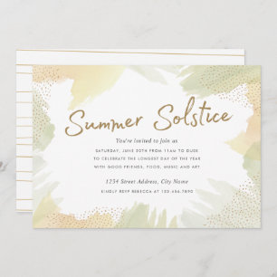 Penseelstreken Summer Solstice Invite Kaart