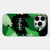 Penseelstreken tinten groene naam met monogram Case-Mate iPhone case (Achterkant (horizontaal))