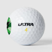 Penseelstreken tinten groene naam met monogram golfballen (Logo)