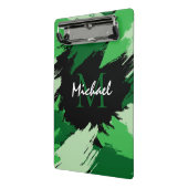 Penseelstreken tinten groene naam met monogram mini klembord (Angled2)