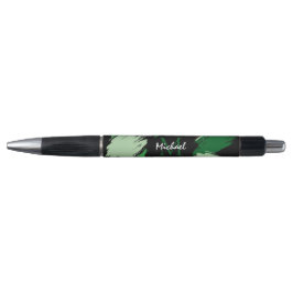 Penseelstreken tinten groene naam met monogram pen