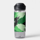 Penseelstreken tinten groene naam met monogram waterfles (Achterkant)