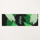 Penseelstreken tinten groene naam met monogram yogamat (Voorkant (horizontaal))