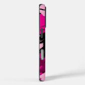 Penseelstreken tinten hete roze naam met monogram Case-Mate iPhone case (Achterkant / Rechts)