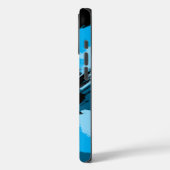 Penseelstreken tinten van blauwe naam met monogram Case-Mate iPhone case (Achterkant / Links)