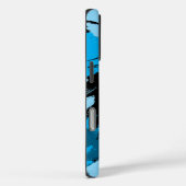 Penseelstreken tinten van blauwe naam met monogram Case-Mate iPhone case (Achterkant / Rechts)