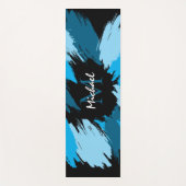 Penseelstreken tinten van blauwe naam met monogram yogamat (Voorkant)