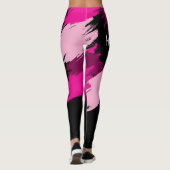 Penseelstreken tinten van hete roze naam met monog leggings (Achterkant)
