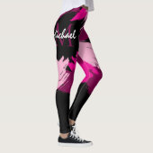 Penseelstreken tinten van hete roze naam met monog leggings (Rechts)