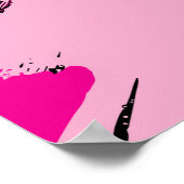 Penseelstreken tinten van hete roze naam met monog poster (Hoek)