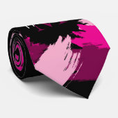 Penseelstreken tinten van hete roze naam met monog stropdas (Opgerold)