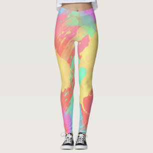 Penseelstreken van het de munt roze koraal van de leggings