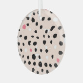 penseelstreken van inkt: artistieke structuur glas ornament (Voorkant links)