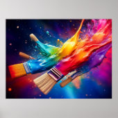 Penseelstreken van stralende dromen poster (Voorkant)