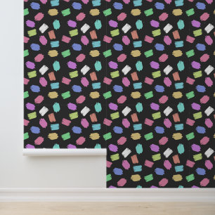 Penseelstreken verven, kleurrijke penseelstreken behang