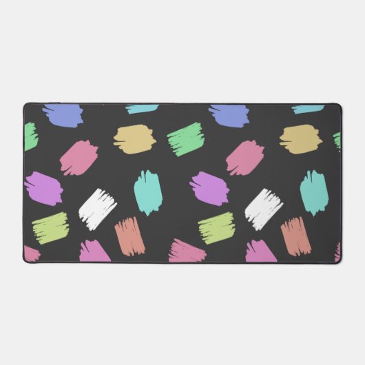 Penseelstreken verven, kleurrijke penseelstreken bureaumat (Voorkant)