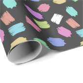 Penseelstreken verven, kleurrijke penseelstreken cadeaupapier (Rol Hoek)